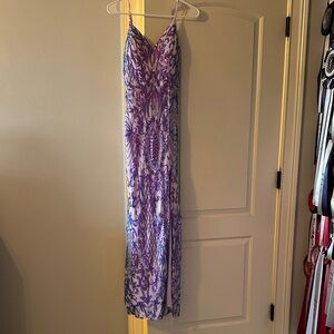 Purple iridescent prom dress